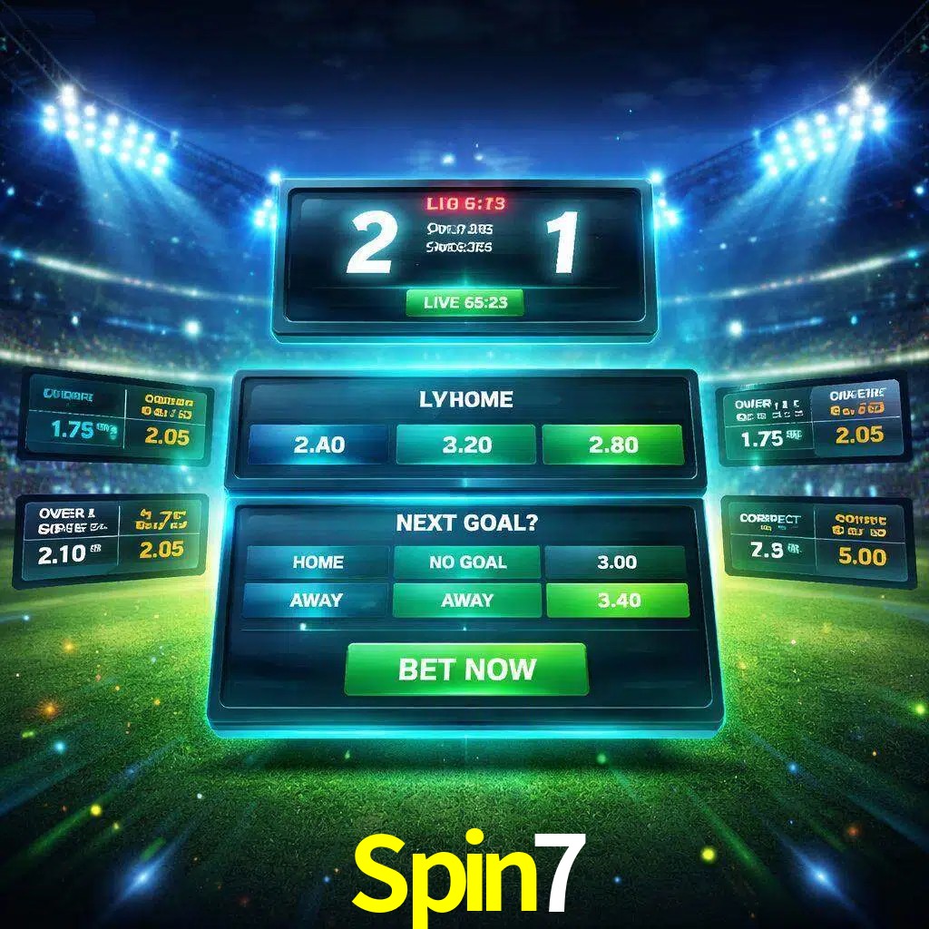 Vista de apuestas en vivo Spin7 durante un partido en curso