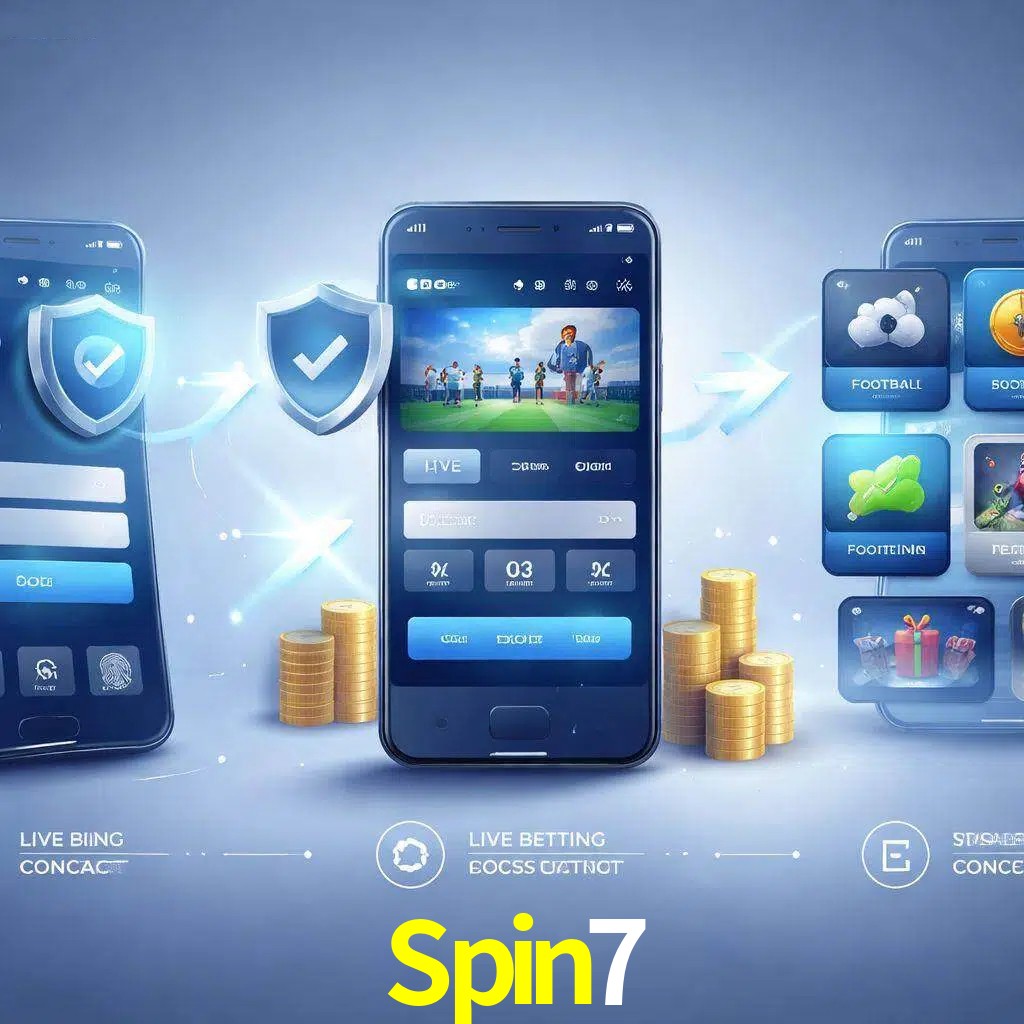 Pasos de acceso a la app Spin7 en pantalla de teléfono móvil