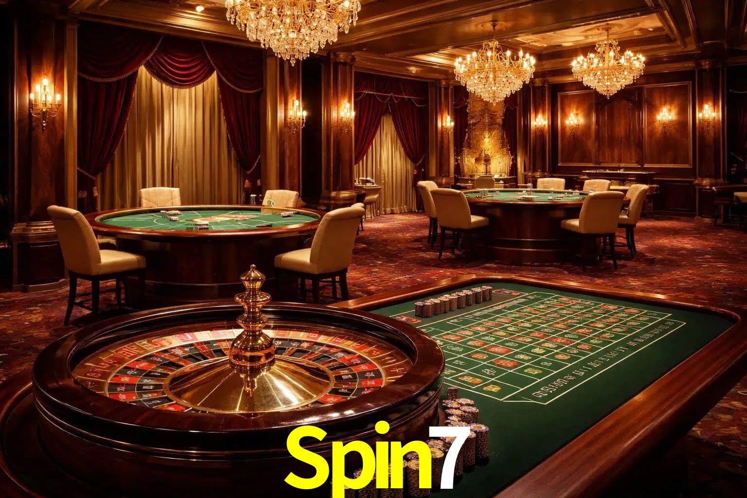 Una escena premium de mesa de casino en vivo con cartas, elementos de ruleta y un ambiente pulido de estudio de transmisión.